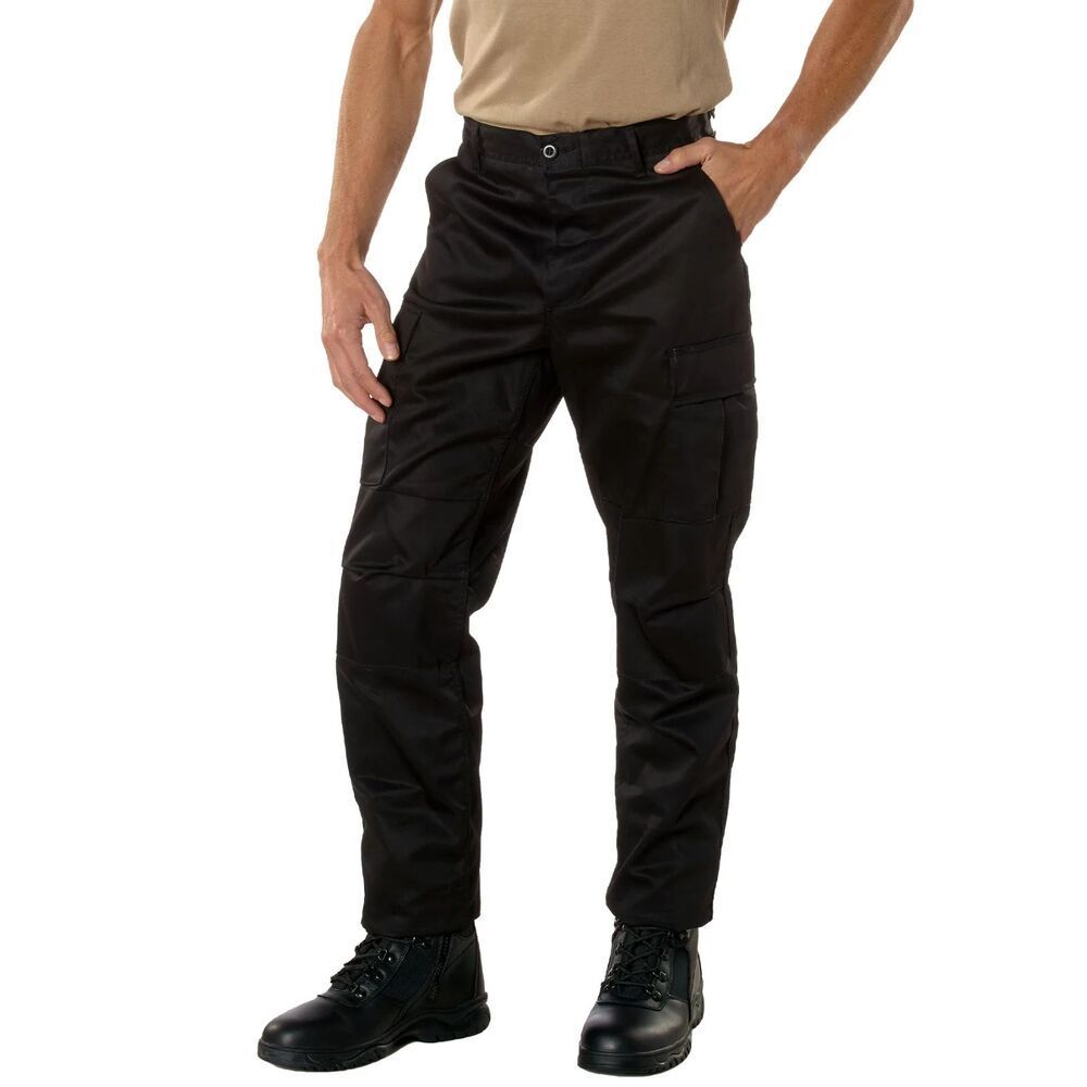 Rothco Tactical BDU Cargo Pants Men's 2XL Regular Black NWT Combat Workwear 7974